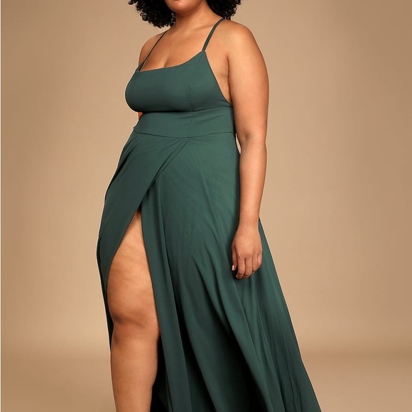 lulus green bridesmaid dress Exuberant Luxury Olive Green Satin Ruffled Lace-Up Maxi Dress